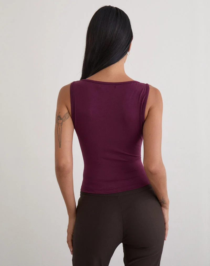 Ymir Vest Top aus Rayon Jersey Deep Purple