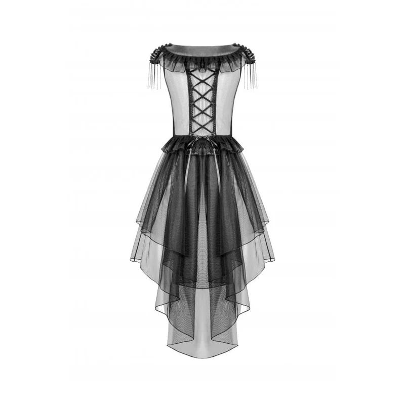 Punk-Mehrschicht-Netzkleid mit V-Ausschnitt für Damen