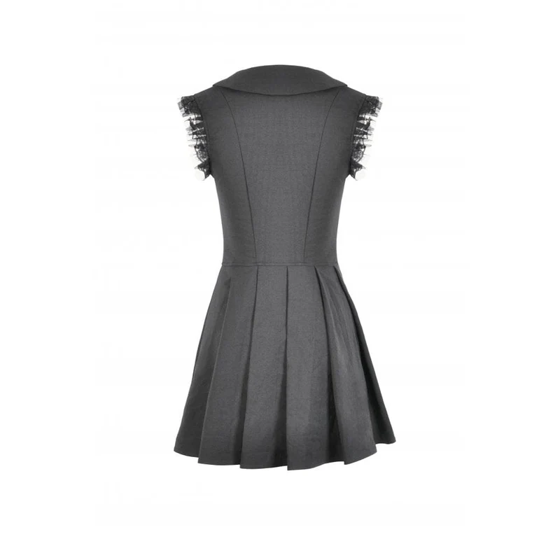 Gothic-Kleid mit Schleife, Falten und ärmellos für Damen, Abschlusskleid
