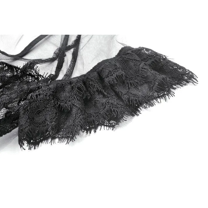 Gothic-Mehrschichtkleid aus transparentem Netzstoff für Damen