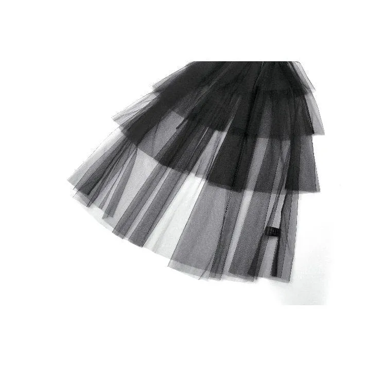 Gothic-Mehrschichtkleid aus transparentem Netzstoff für Damen
