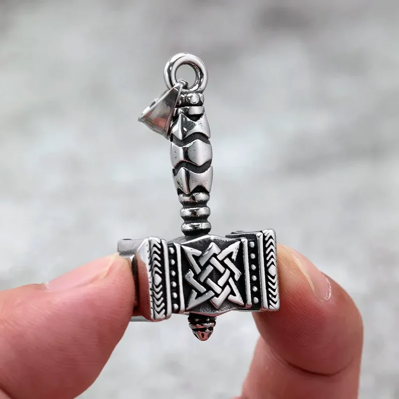 Herren-Punk-Wikinger-Mjölnir-Halskette