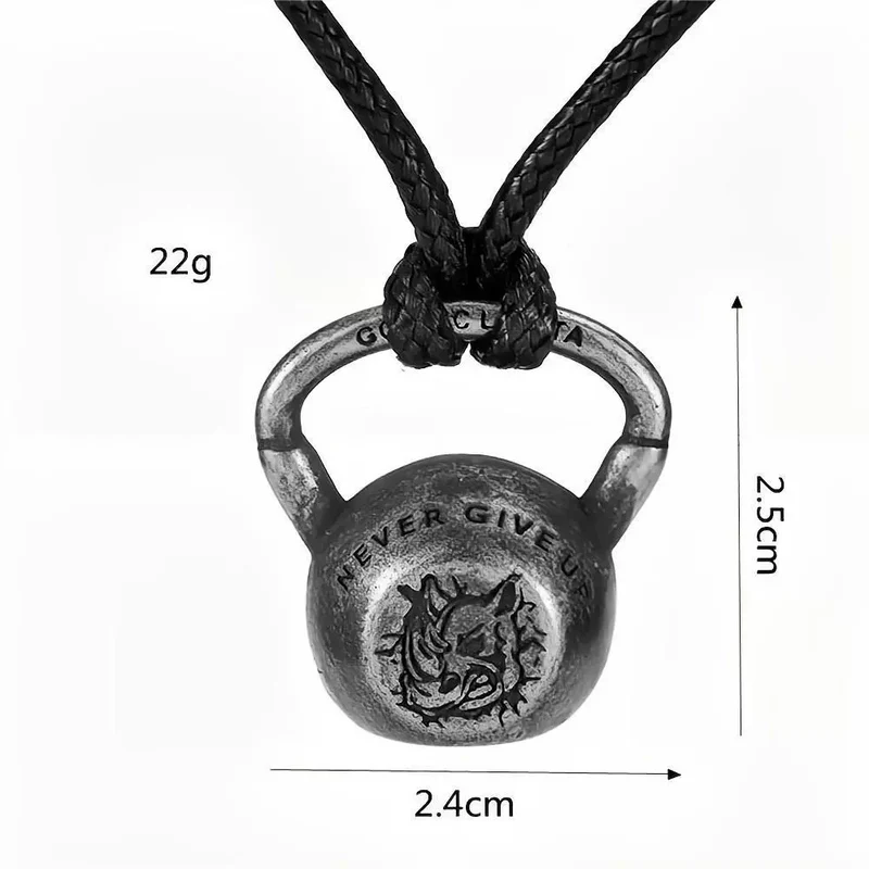 Punk-Halskette für Herren in Kettlebell-Form mit Anhänger
