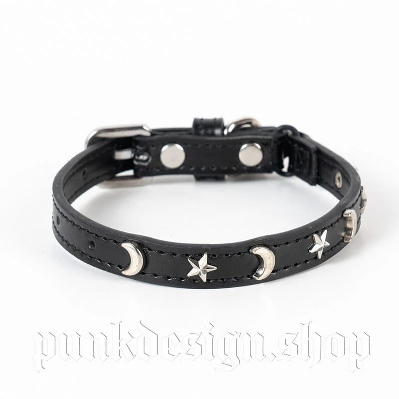 Gothic Mond- und Sternen-Katzenhalsband für Haustiere