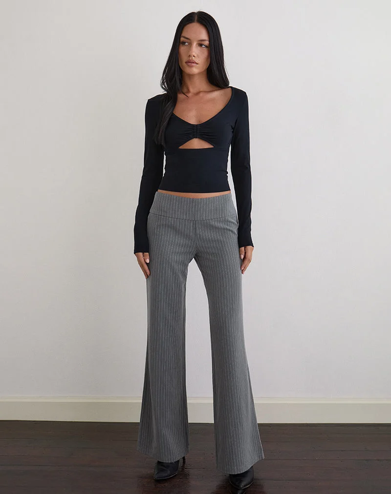 Zolena Hose in Schneiderkunst Nadelstreifen Grau
