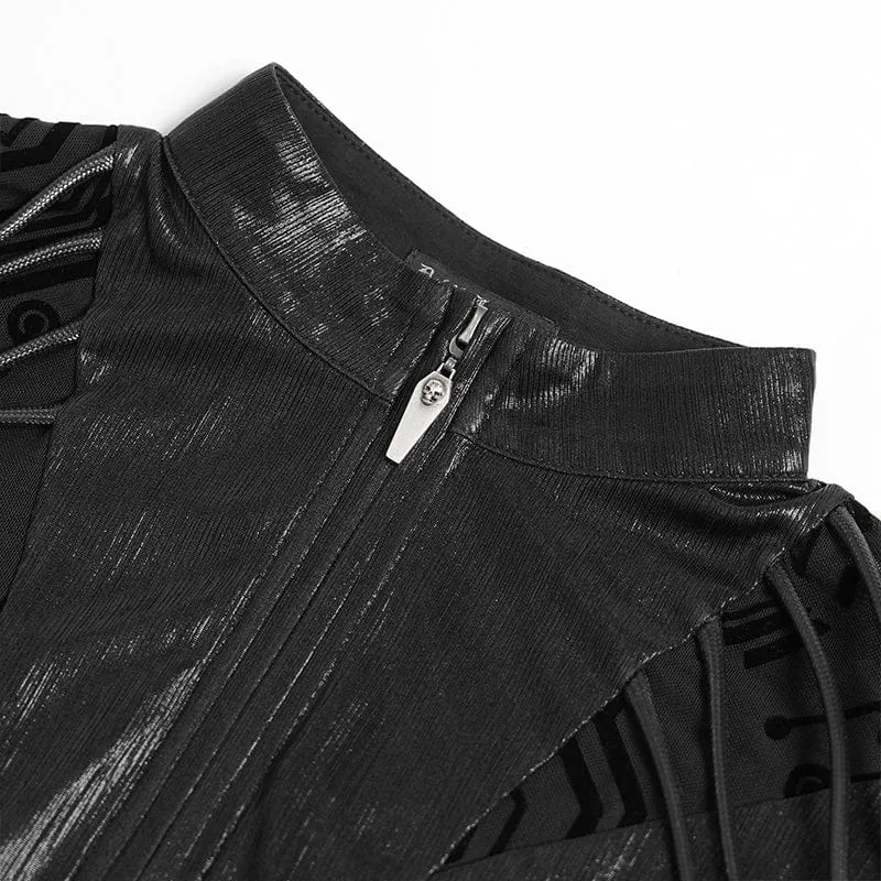 Damen-Shirt mit Cyberpunk-Schaltkreis-Print