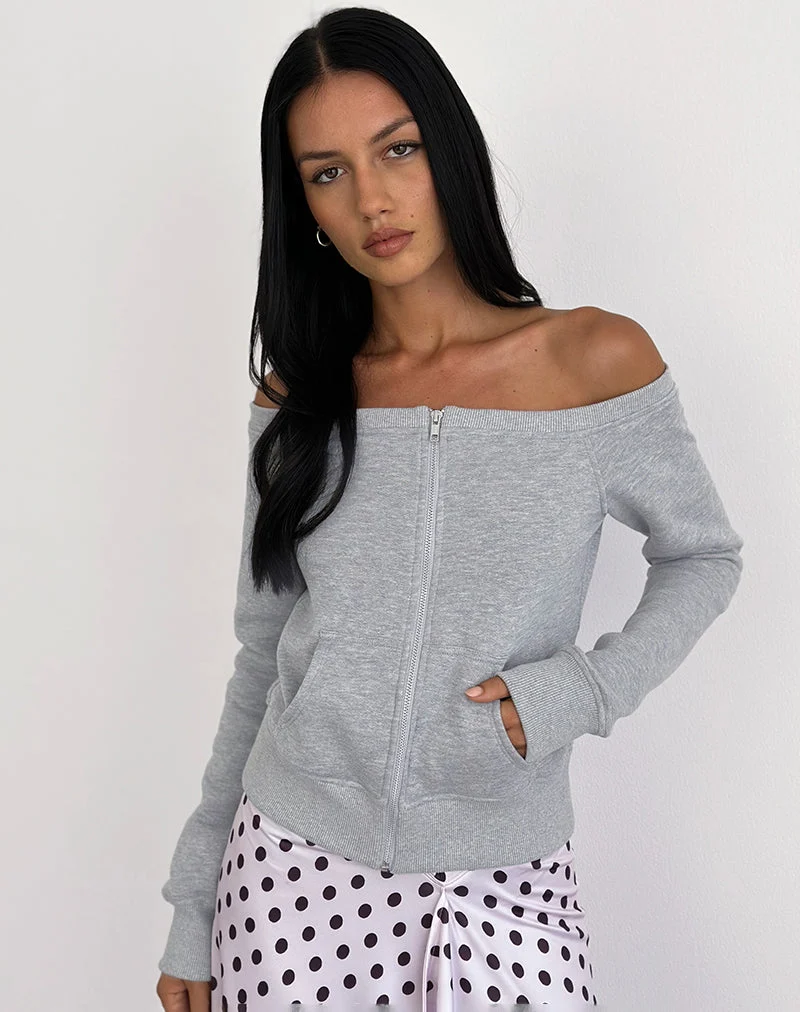 Airazo Bardot Pullover in Grau meliert
