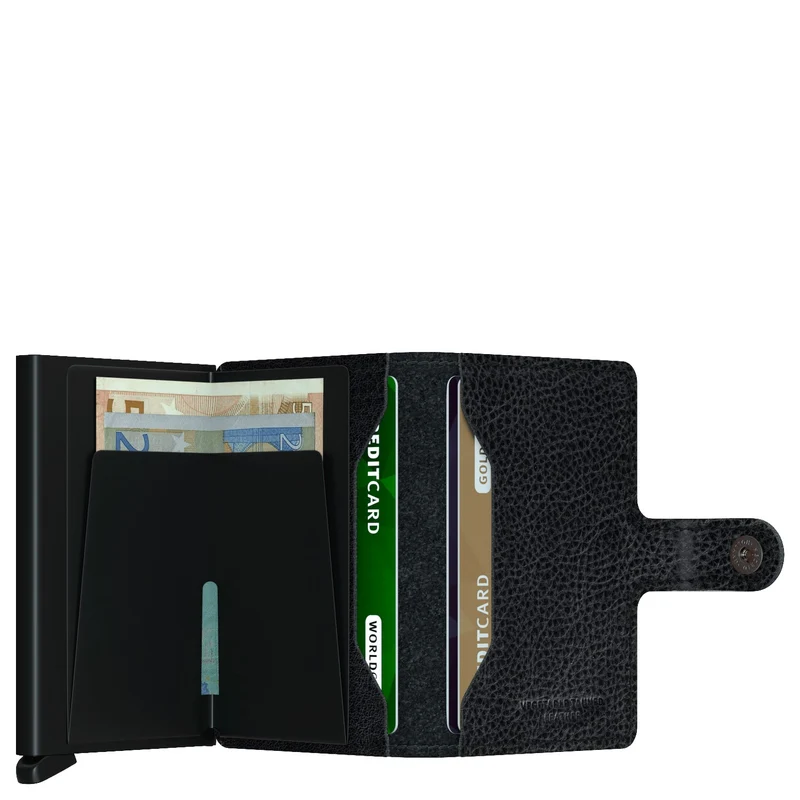 Secrid Vegetable Tanned Miniwallet - Cartera RFID 6.5 cm (black-black)