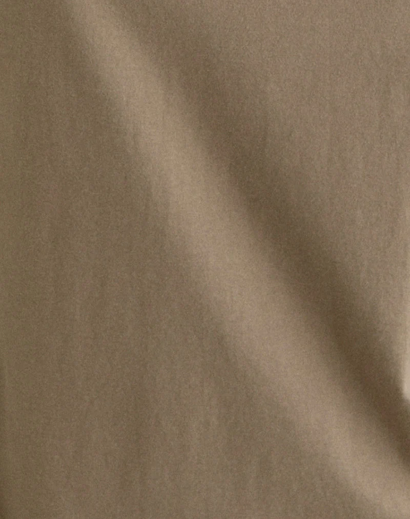 Feman Top aus Jersey in Khaki