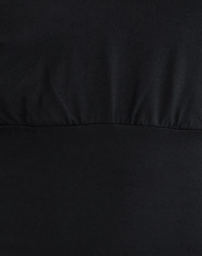 Amarata Batwing-Oberteil aus Rayon-Jersey, schwarz