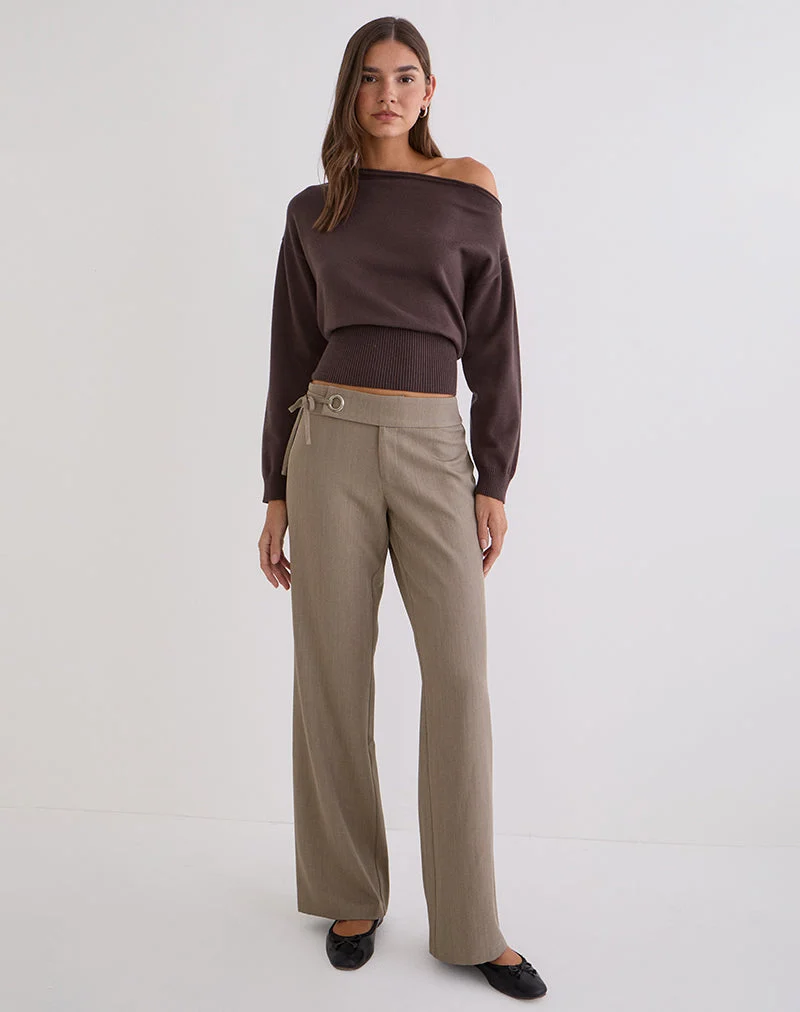 Tova Tie Tailoring Hose in Khaki-Beige