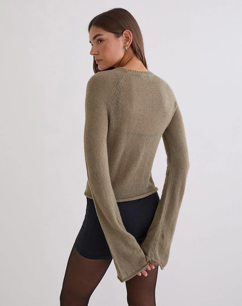 Kaleo Rollkragenpullover aus Strick in Khaki
