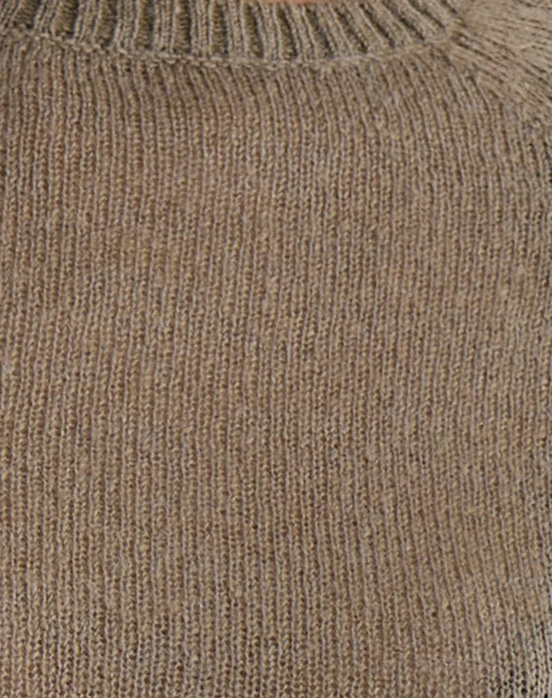 Kaleo Rollkragenpullover aus Strick in Khaki
