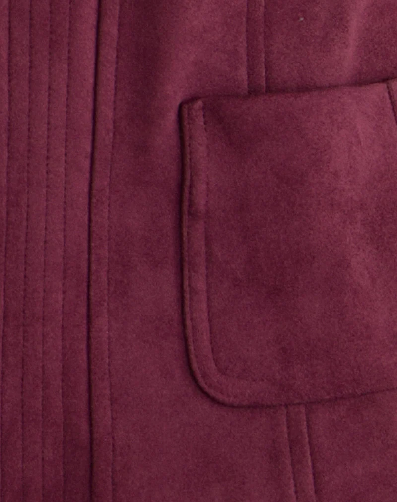 Ukiyo Jacke aus Wildlederimitat Burgund