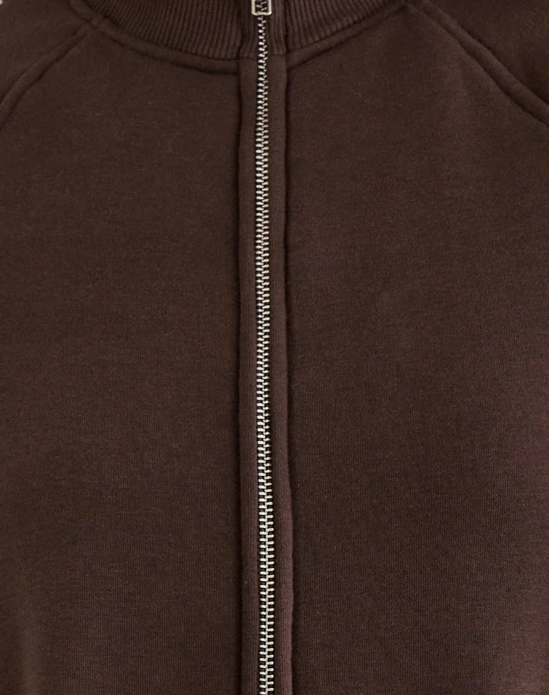 Tamayo Zip Rollkragenpullover in Bitterschokolade