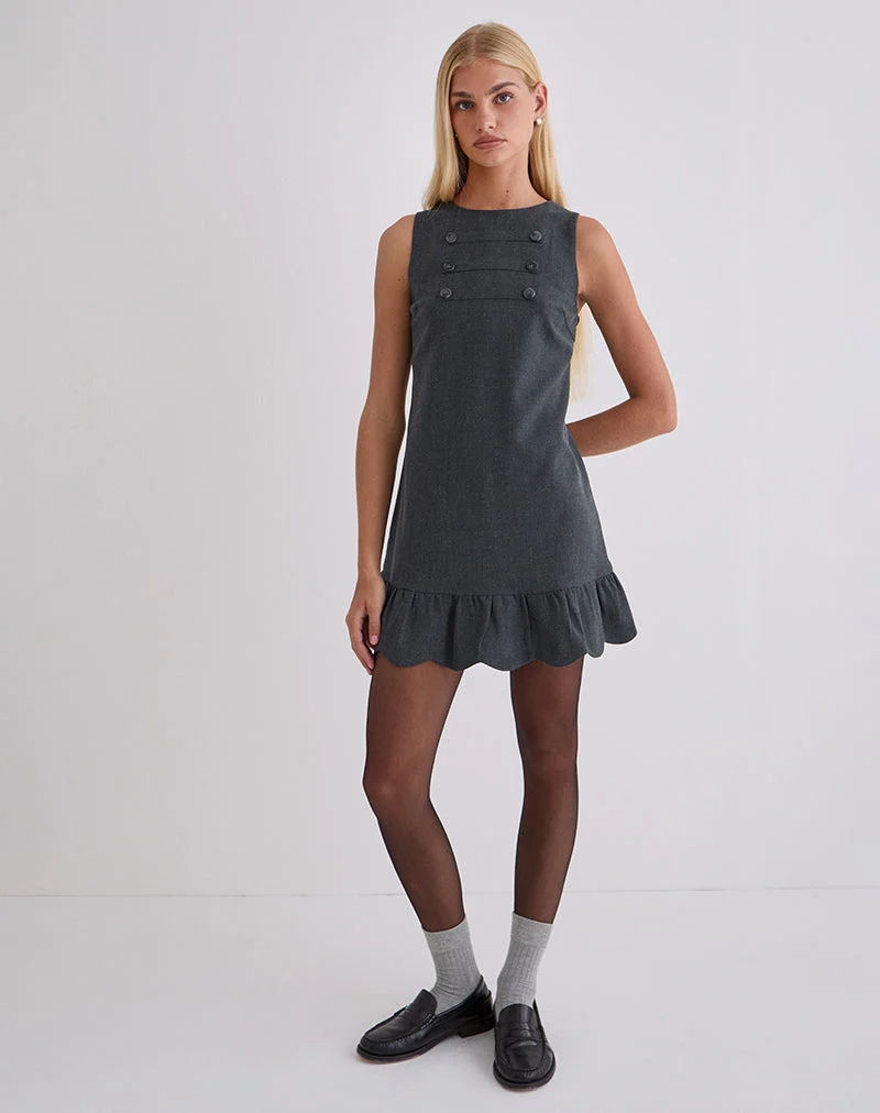 Saraya Minikleid in Tailoring Grey Blue