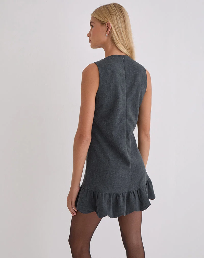 Saraya Minikleid in Tailoring Grey Blue