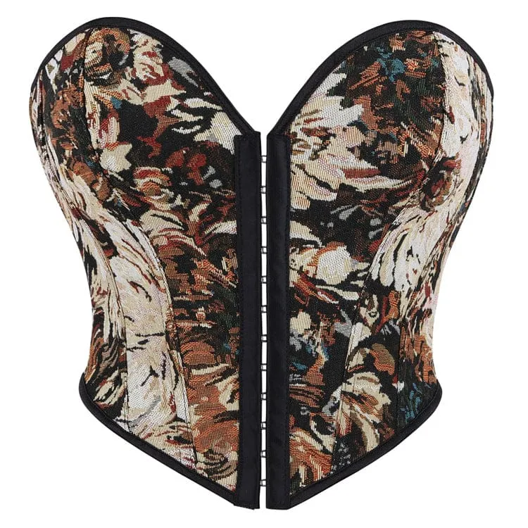 Gothic-Schnürkorsett aus Jacquard für Damen mit Überbrustumfang