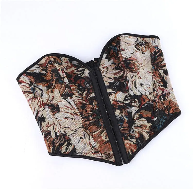 Gothic-Schnürkorsett aus Jacquard für Damen mit Überbrustumfang