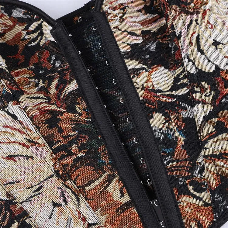 Gothic-Schnürkorsett aus Jacquard für Damen mit Überbrustumfang