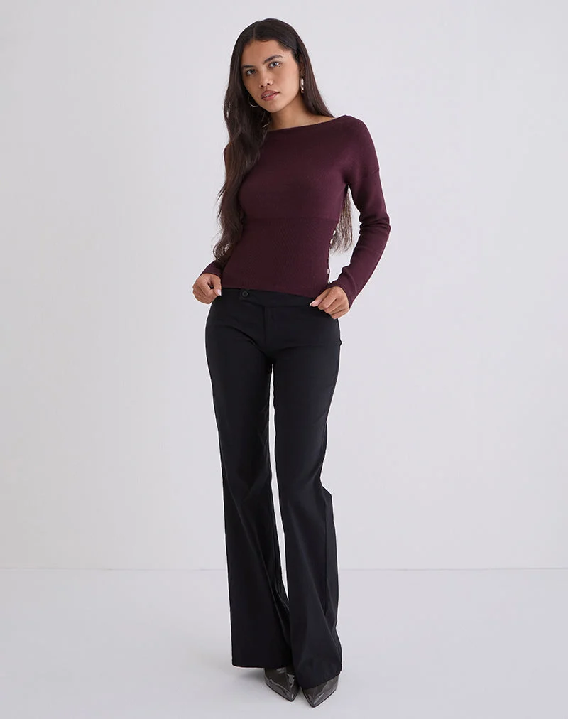 Elira Top aus Strick in Pflaume