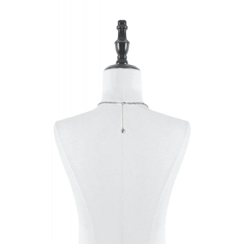 Gothic-Kreuz-Halskette mit schwarzem Herz für Damen