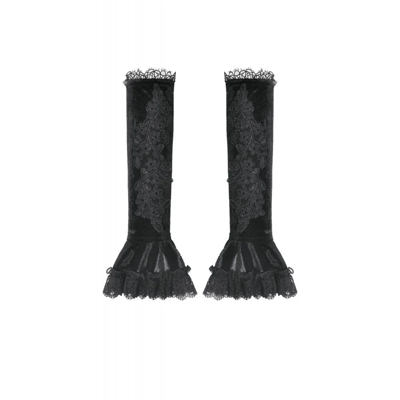 Gothic-Ärmel aus Samt mit Spitzenstickerei für Damen