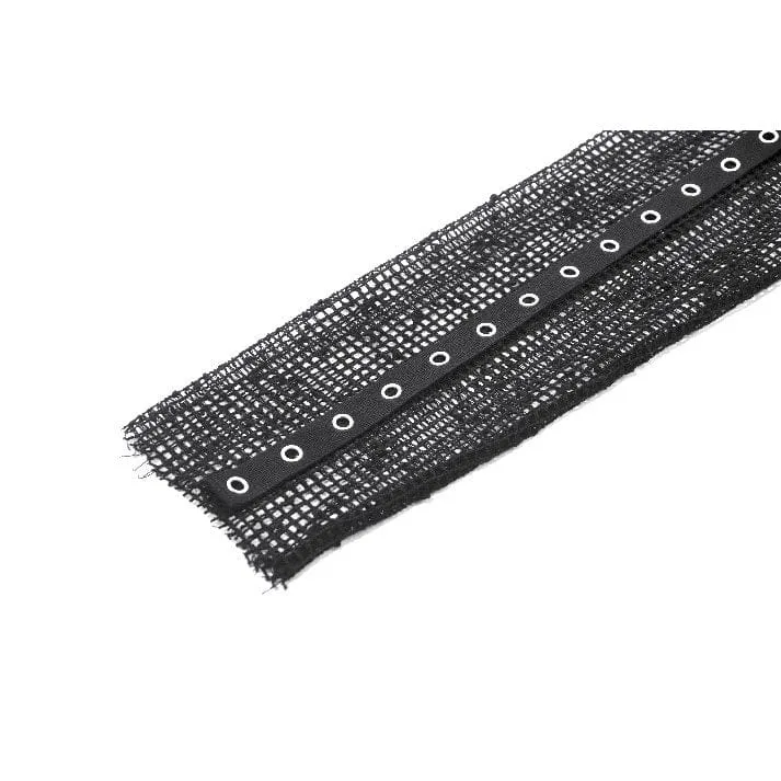 Punk-Mesh-Kapuzenoberteil für Damen mit Lochmuster