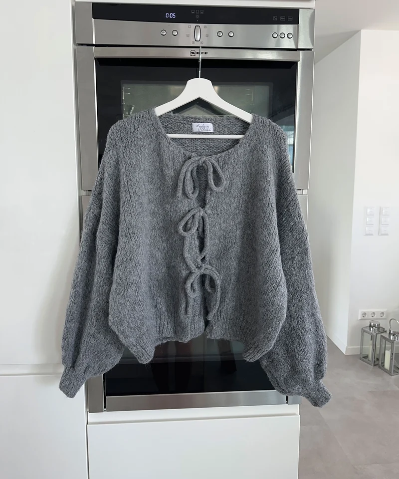 Cardigan Schleife Fia Dunkelgrau