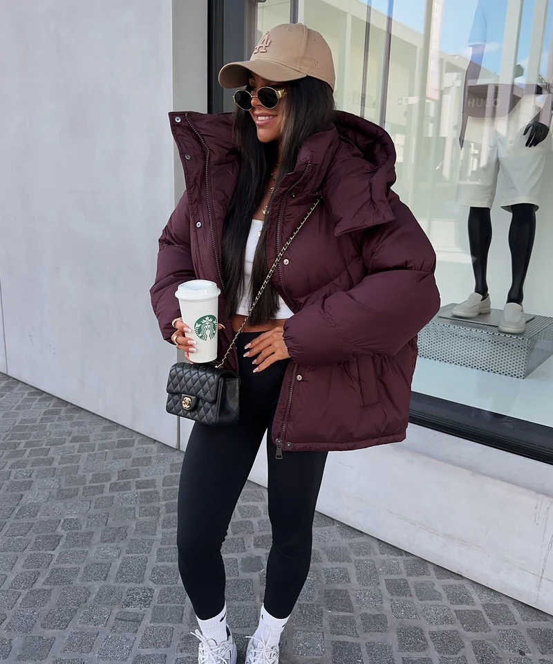 Pufferjacke Fina Weinrot