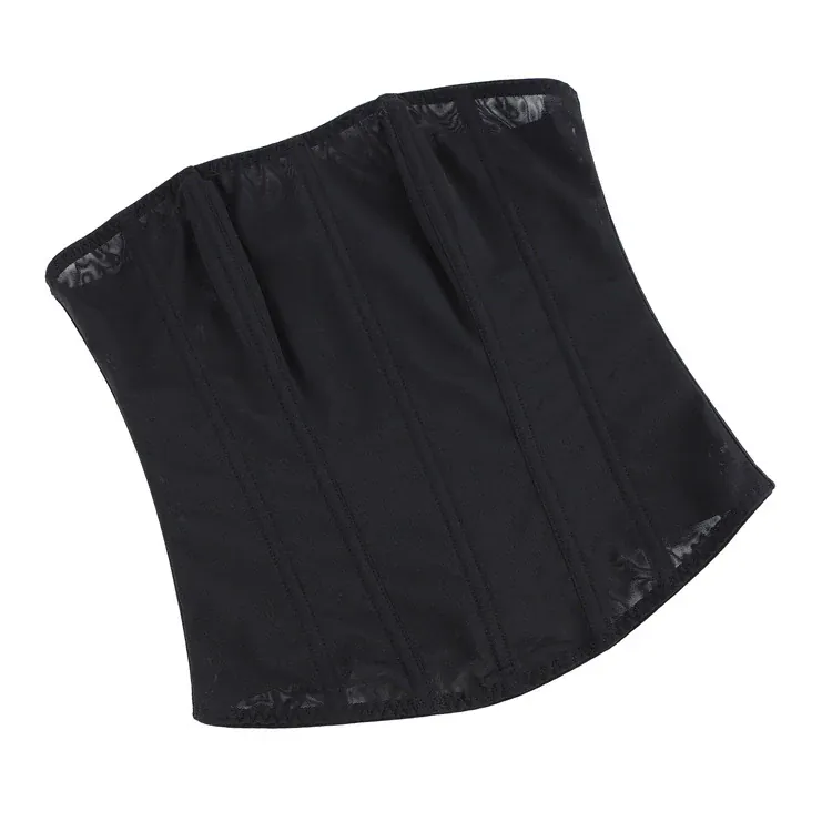 Gothic-Mesh-Korsett für Damen mit transparentem Reißverschluss und Überbrustbereich