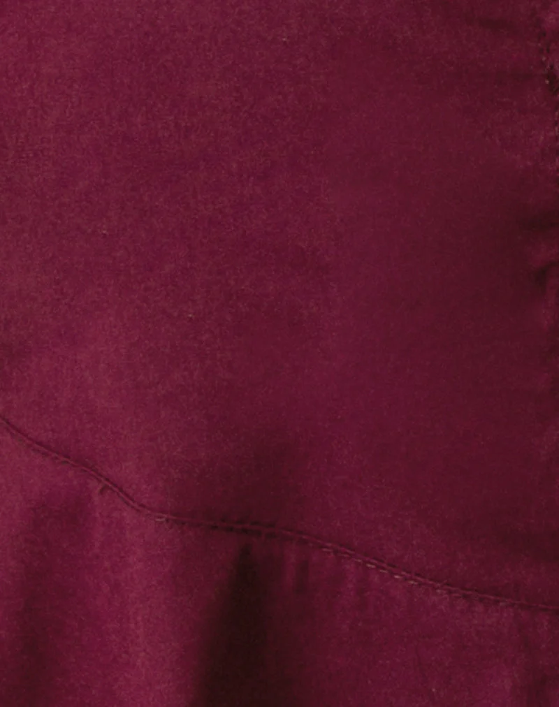 Devlin V-Ausschnitt Bluse aus Popeline Burgundy