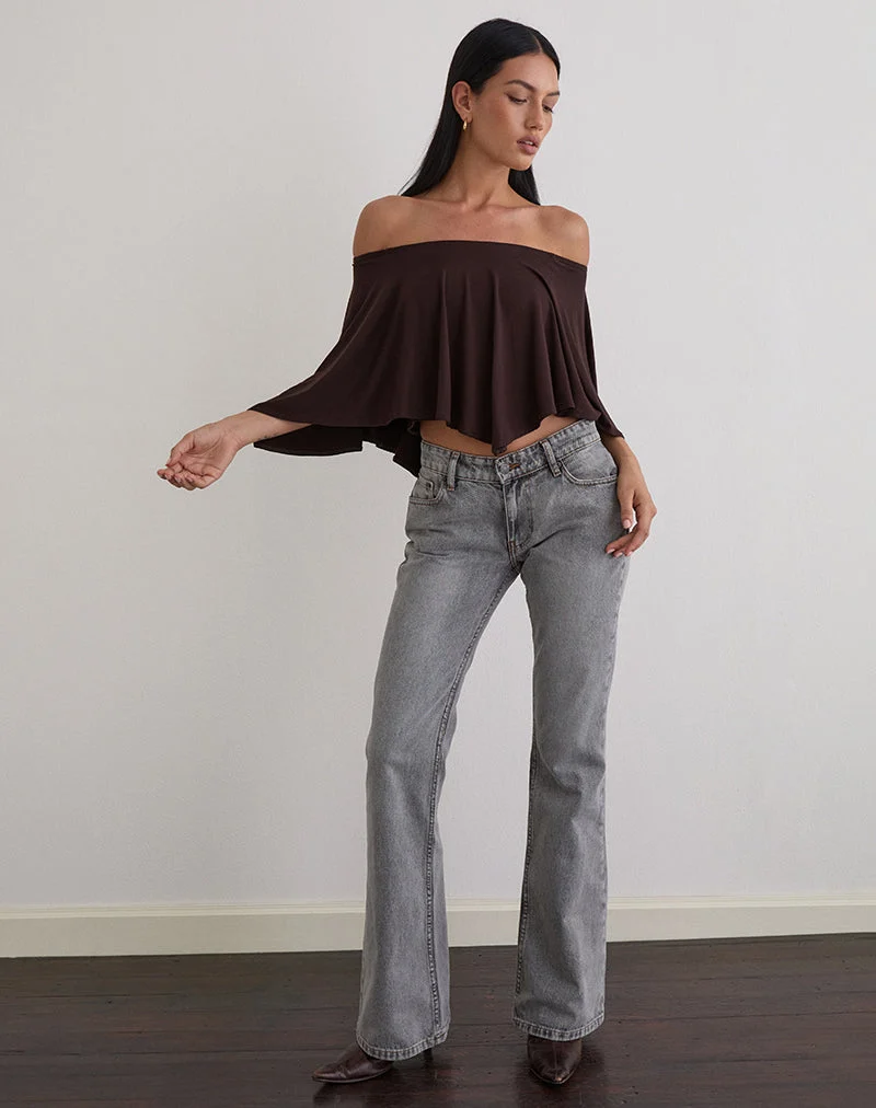 Kanela Slouch Poncho aus Jersey Bitter Chocolate
