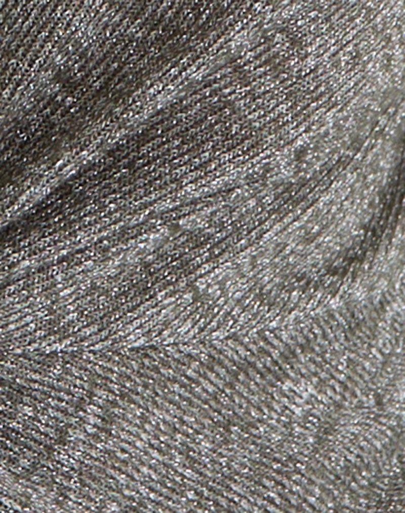 Zoril Twist Top in Glitzerstrick Khaki