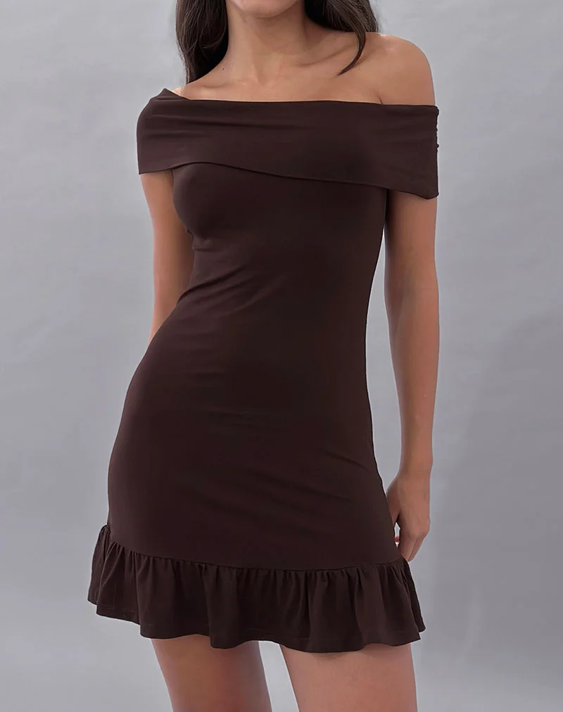 Maufa Minikleid aus Jersey Bitterschokolade