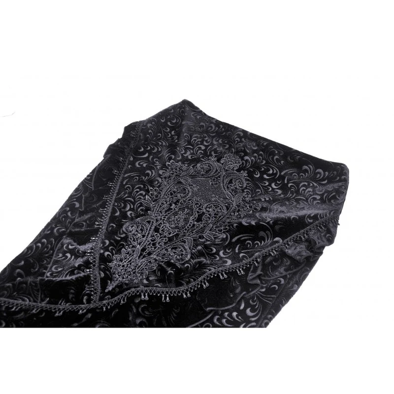 Gotischer Jacquard-Schwalbenschwanz-Wickelrock mit Spitzensaum für Damen