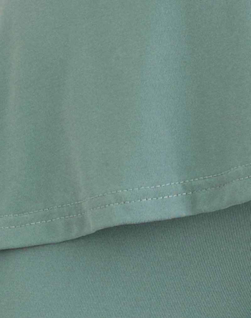 Sakano-Hose mit weitem Bein in Aqua-Grau