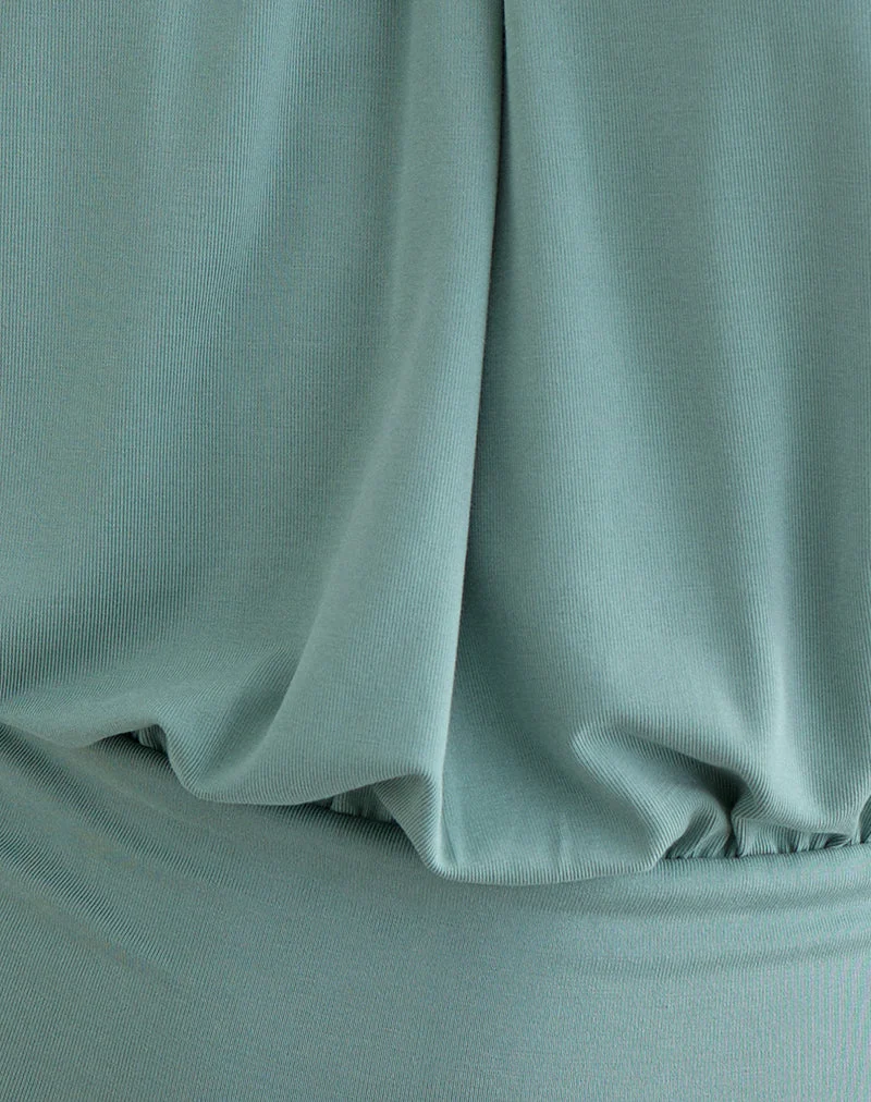 Miruna-Halterneck-Top in Aquagrau