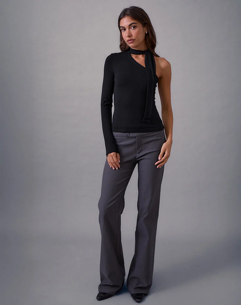 Jayahe Einärmeliges Top aus Rayon Jersey Schwarz