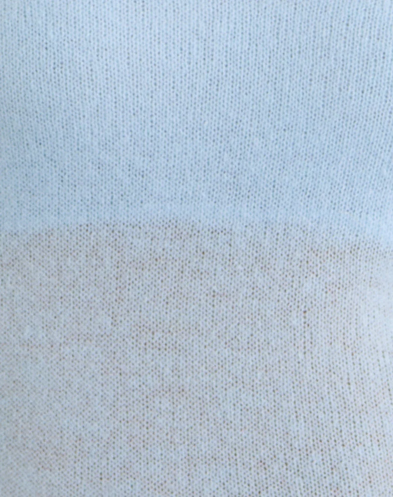 Misora Langarm-Oberteil aus transparentem Strick, blau
