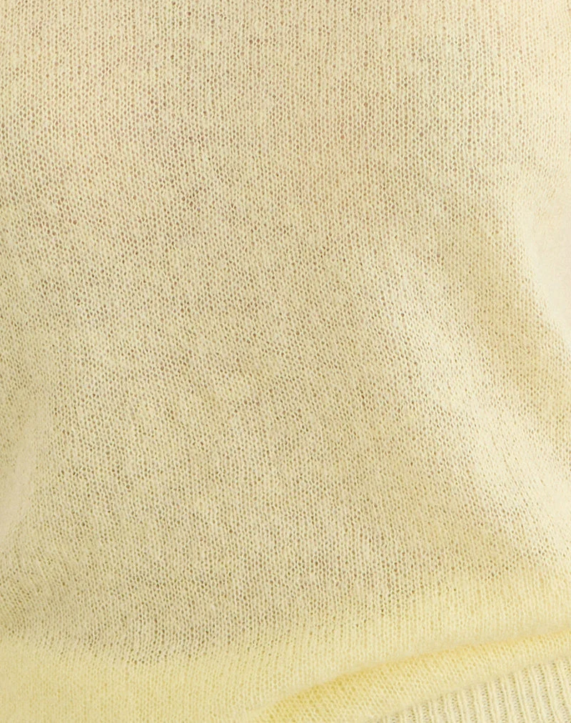 Sinda Scoopback-Top aus Strick in der Farbe „Lemon“