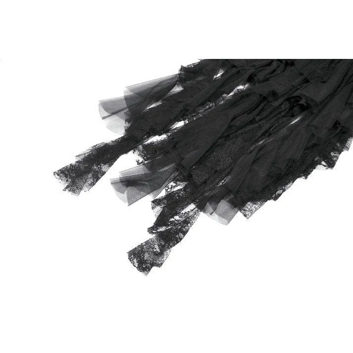 Gothic-Lagenrock aus Spitze und Netzstoff für Damen