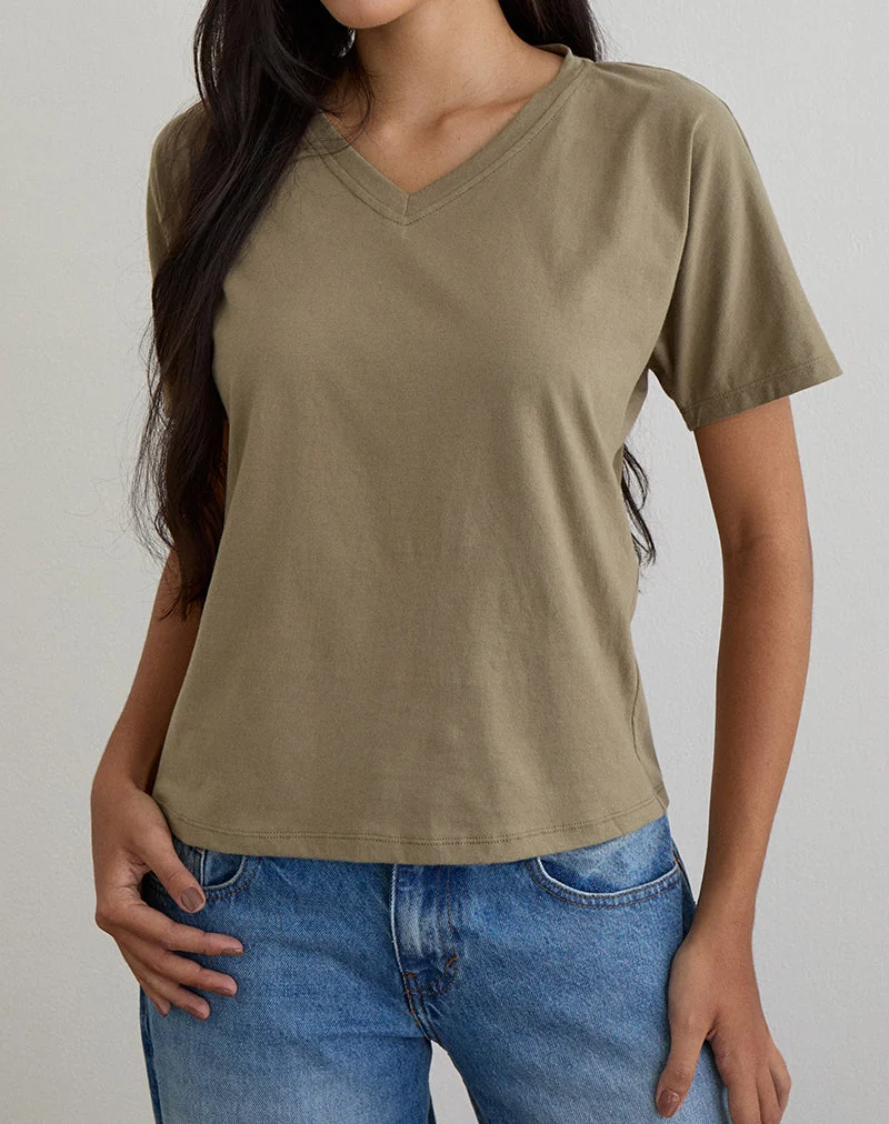 Viman Oberteil aus Jersey Khaki