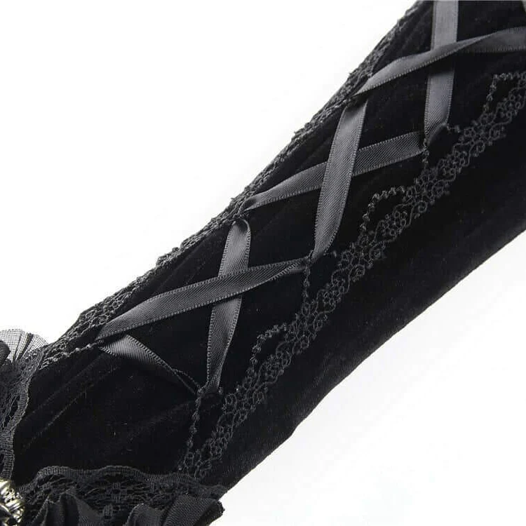 Damen Vintage Goth Lace Handschuhe