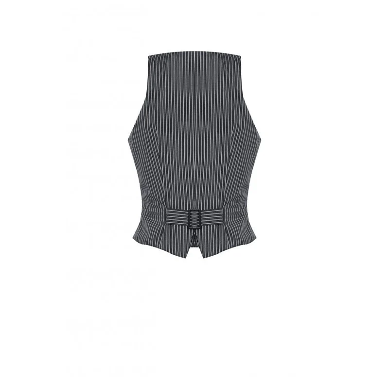 Gothic-Weste mit Streifen und Schnalle für Damen