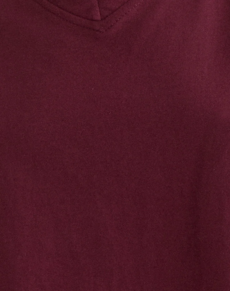 Viman Top in Jersey Maroon