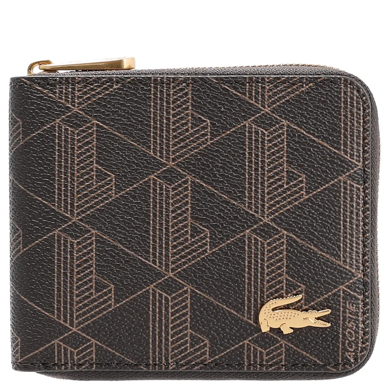 Lacoste The Blend Compact Zip Wallet - Cartera 3cc 11 cm (mono slate black shitake)