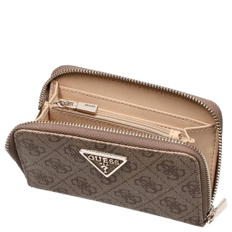 Guess Laurel II SLG Medium Zip Around - Cartera 4cc 14.5 cm (latte logo)
