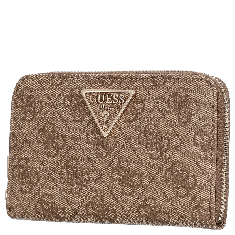 Guess Laurel II SLG Medium Zip Around - Cartera 4cc 14.5 cm (latte logo)
