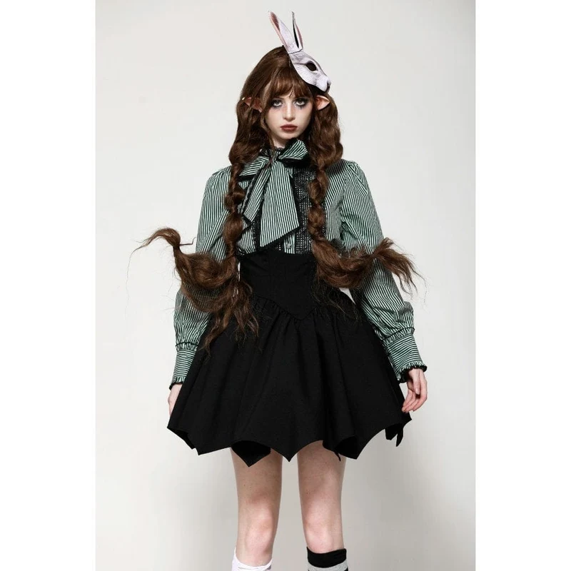 Gothic Lolita Batwing Kurzrock mit hoher Taille für Damen